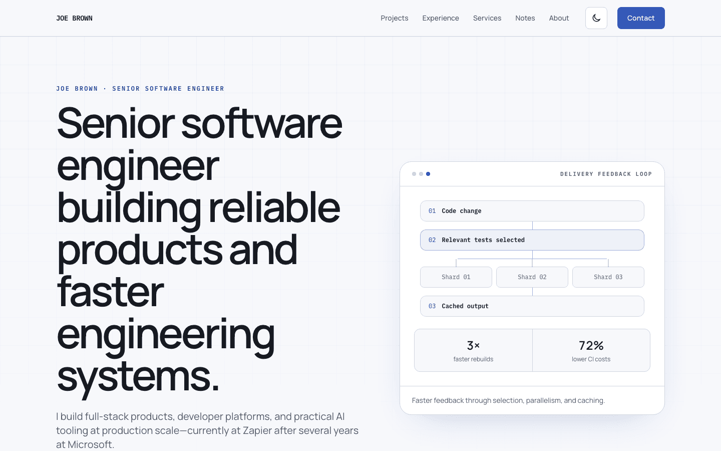 Homepage of Joe Brown’s personal engineering website
